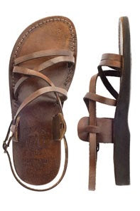 Sandalo HEBRON in cuoio marrone senza infradito per donna e uomo | PAL001M