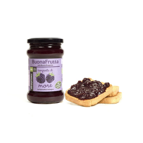 COMPOSTA DI MORE SOLO ZUCCHERI FRUTTA - BIO | COD. 00001020 | 340 g - Altromercato Shop Angoli di Mondo