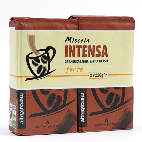 CAFFÈ MISCELA INTENSA BIPACK MACINATO MOKA | COD. 00000935 | 2x250 g - Altromercato Shop Angoli di Mondo