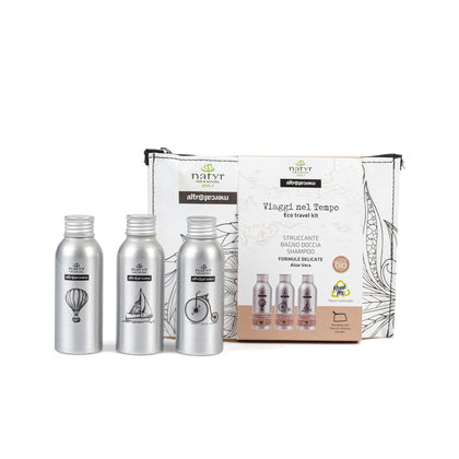 COFANETTO VIAGGI NEL TEMPO - REUSE ME - ALOE VERA | COD. 10000159| 100ml x 3 - Altromercato Shop Angoli di Mondo